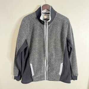 Carbon2Cobalt Size Large Plush Lined Zip Grey Colorblock Jacket